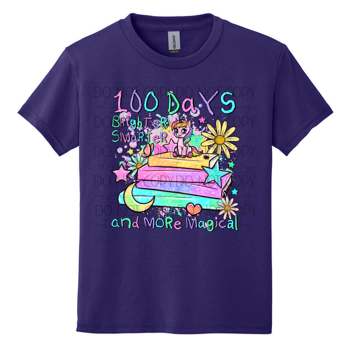 Youth - 100 Days Brighter, 100th Day of School Unicorn Shirt