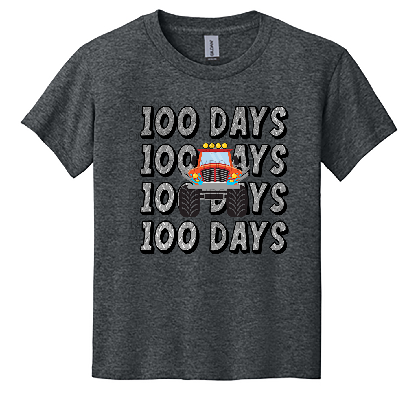 Youth 100 Days of School Shirt | Monster Truck 100th Day Tee