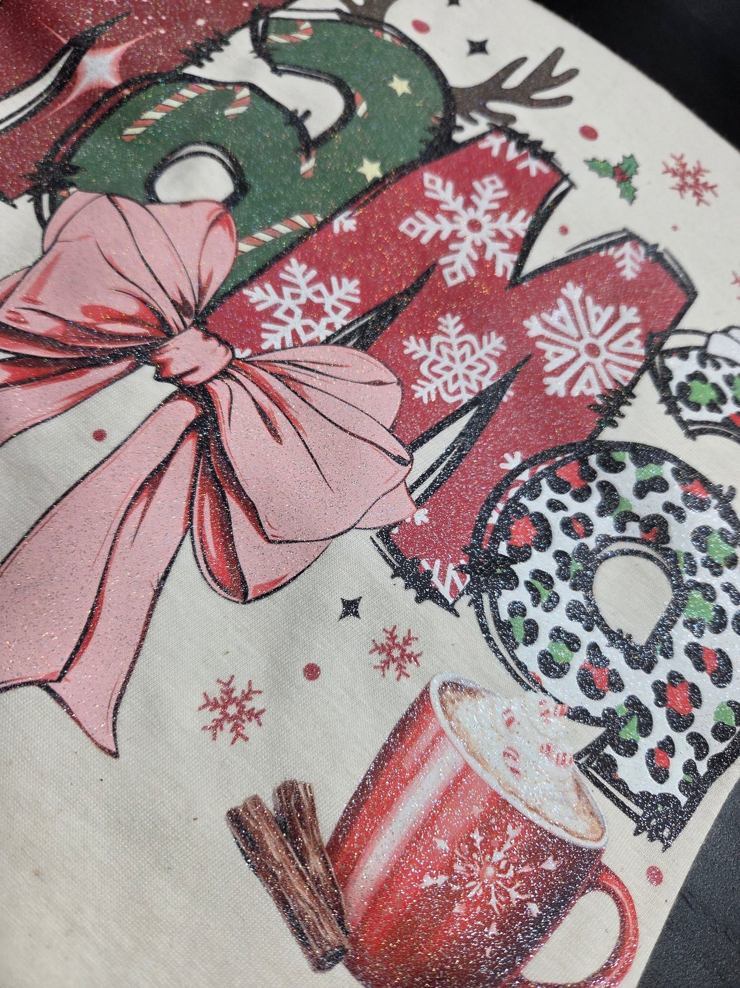 Glitter Print Christmas “Mama” Tee