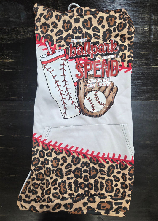 ⚾ Leopard Baseball Hoodie | “At the Ballpark Is Where I Spend Most of My Days” Lightweight Sweater