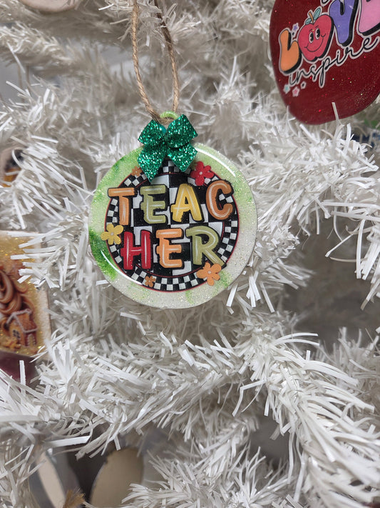 TEACHER Wooden Ornament – Handmade Christmas Ornament