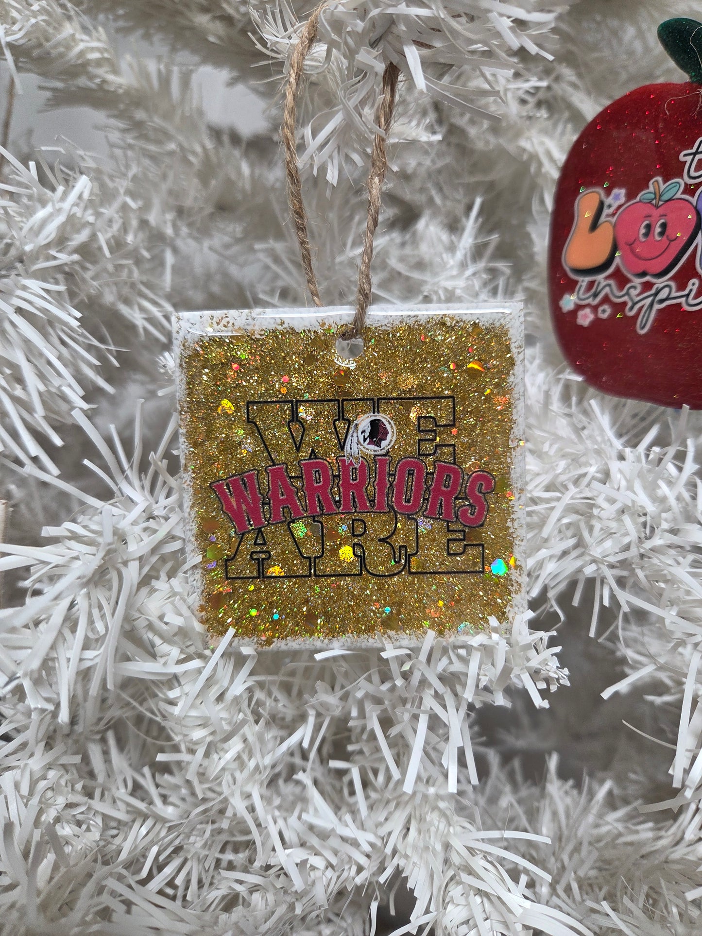 “We Are Warriors” Glitter Wooden Ornament