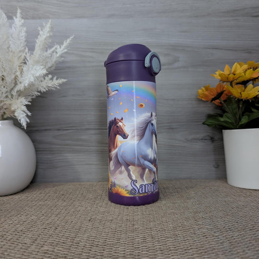 Horse & Rainbow Design - 12oz Personalized Pop Top Tumbler