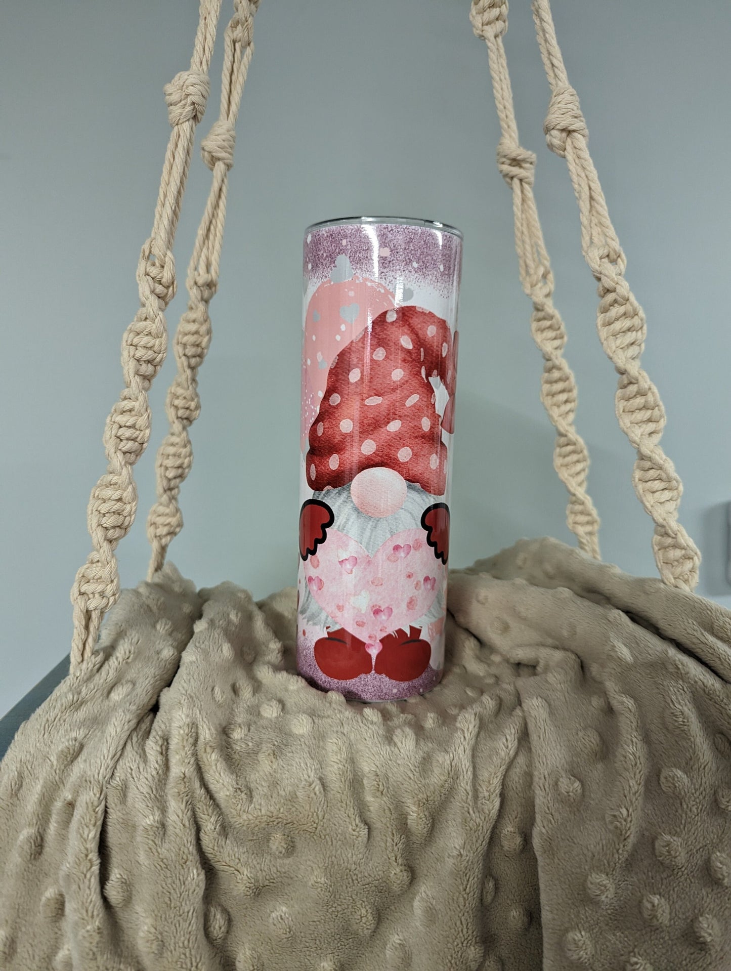 Personalized Valentine Gnome 20oz Skinny Tumbler