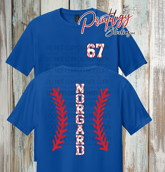 Custom Baseball Shirt – Personalized Front Number & Back Name