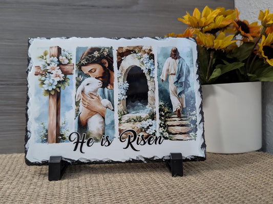 He Is Risen – Resurrection Easter Slate Sign