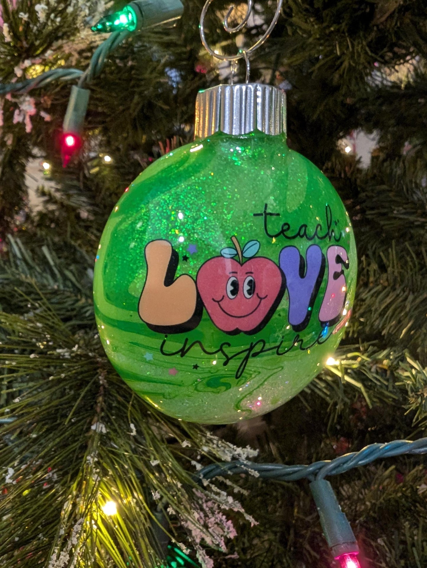 Teach • Love • Inspire – Handmade Teacher Ornament