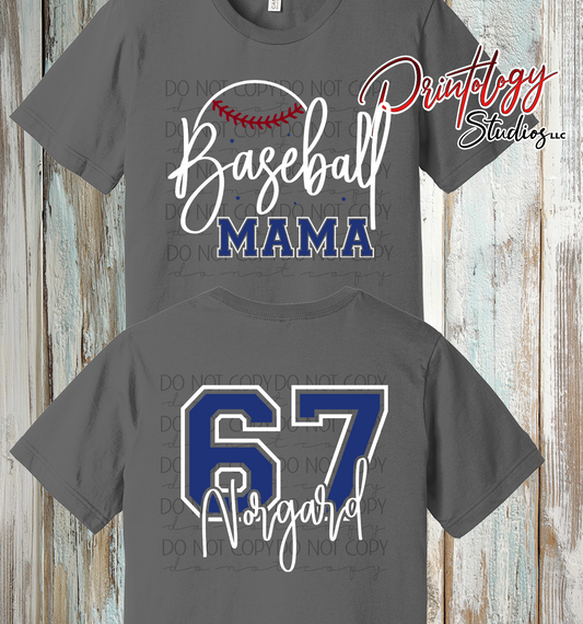 Custom Baseball Mama Shirt - Personalized Name & Number