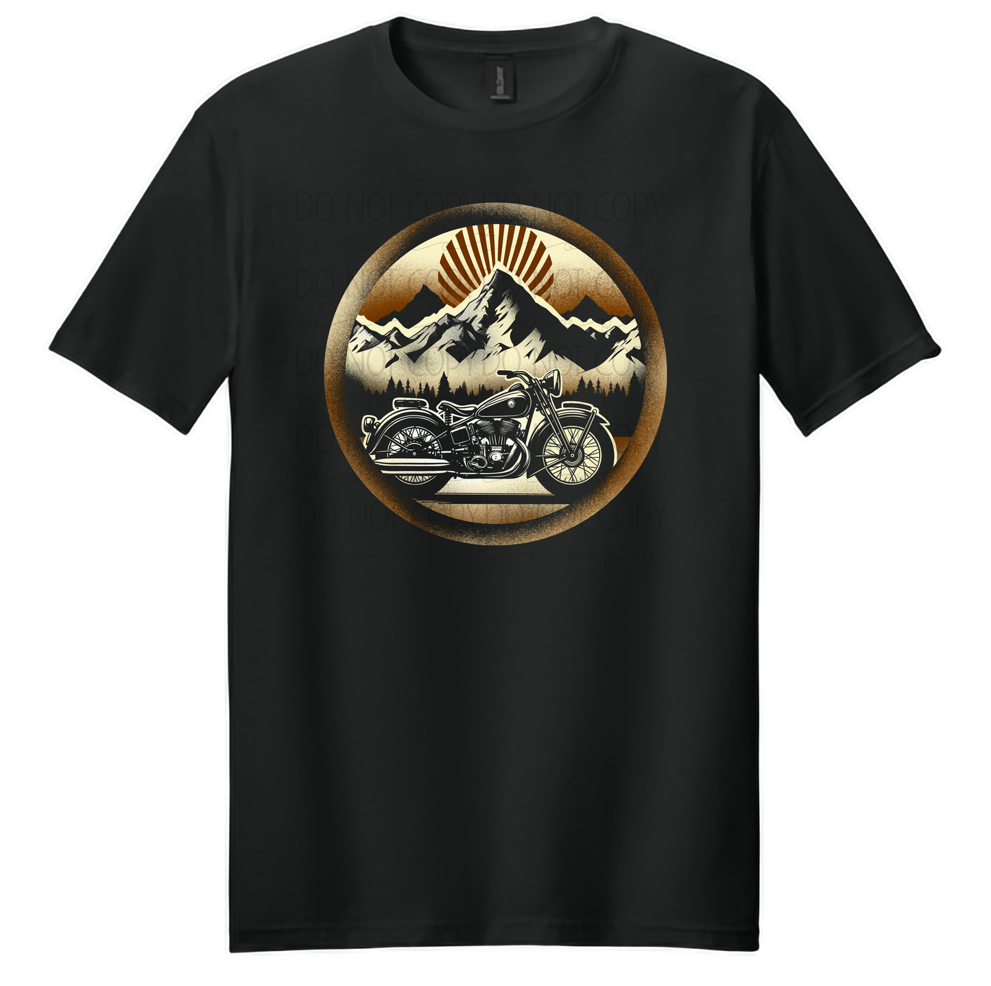 Vintage Motorcycle & Mountain T-Shirt