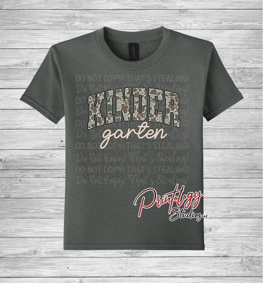 Youth Kindergarten Camo Tee
