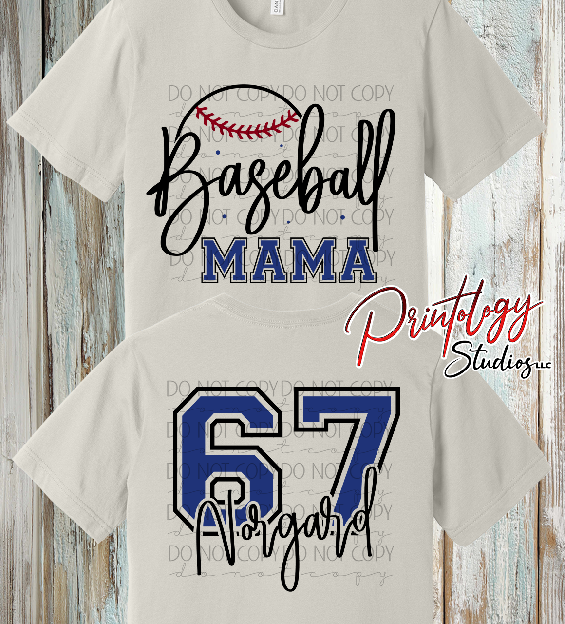 Custom Baseball Mama Shirt - Personalized Name & Number