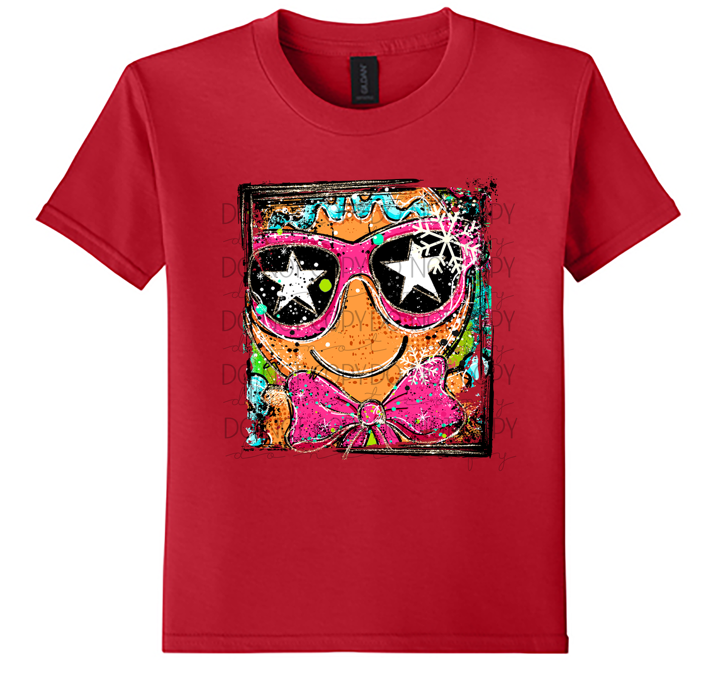 Youth Gingerbread Selfie Christmas T-Shirt