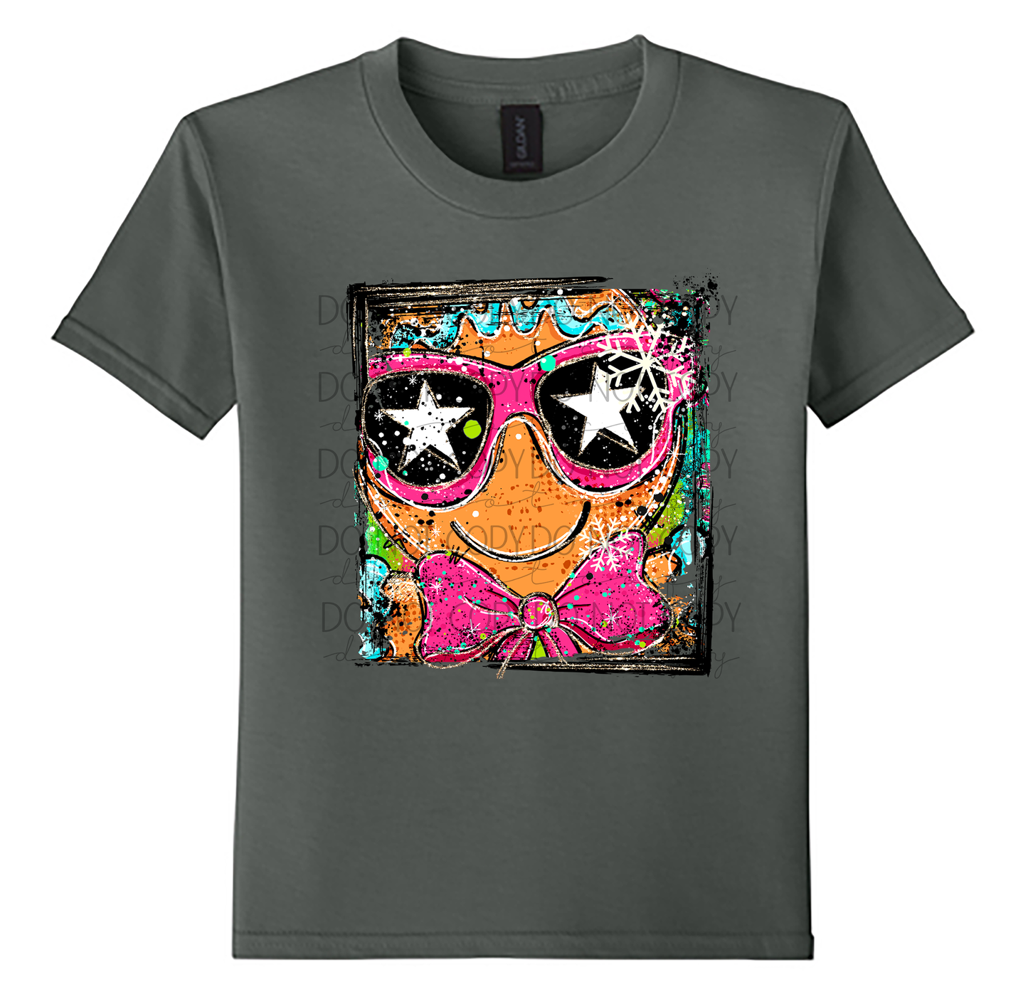 Youth Gingerbread Selfie Christmas T-Shirt