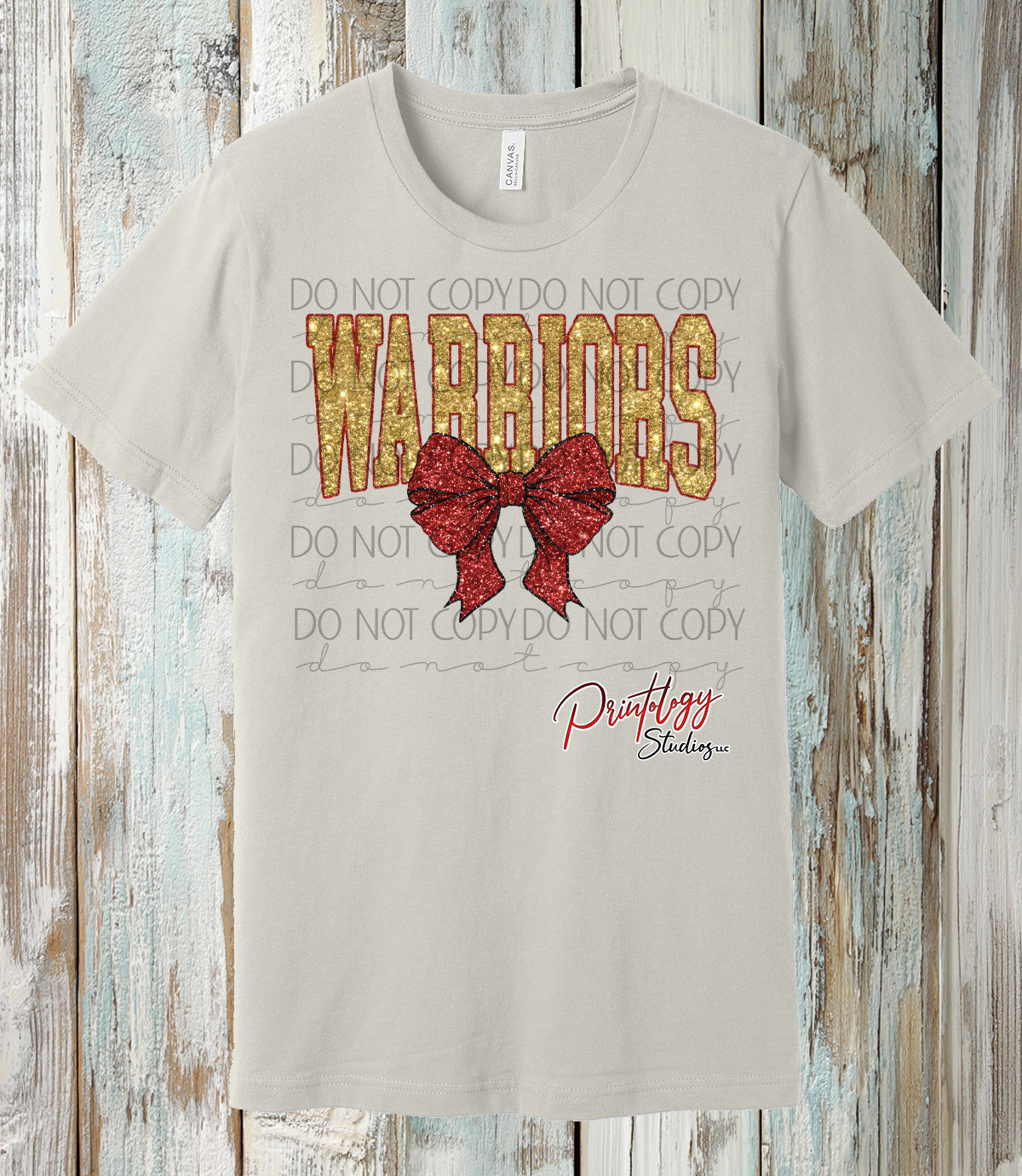Warriors Glitter Bow Spirit Tee