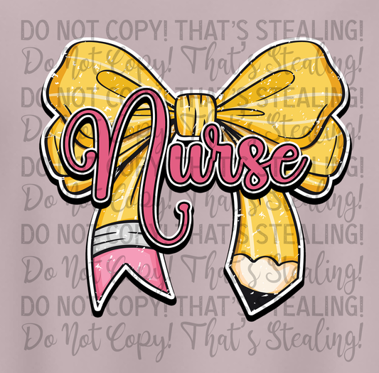 Pencil Nurse Bow Graphic Tee