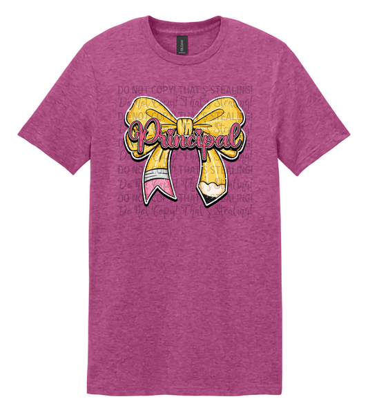 Principal Pencil Bow T-Shirt