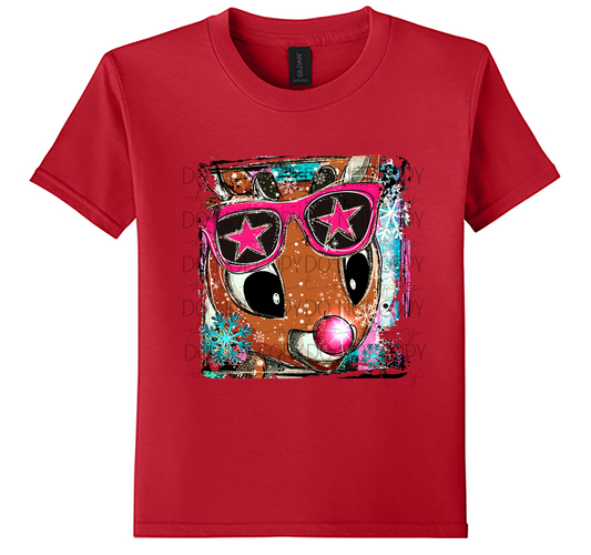 Youth Reindeer Selfie Christmas T-Shirt
