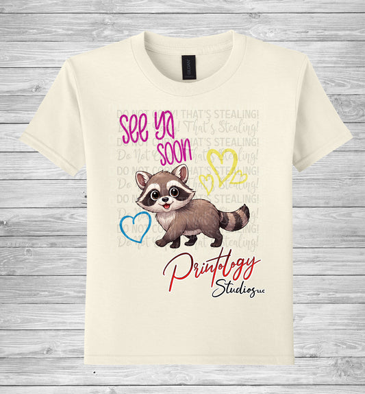 Youth See Ya Soon Raccoon Graphic T-Shirt