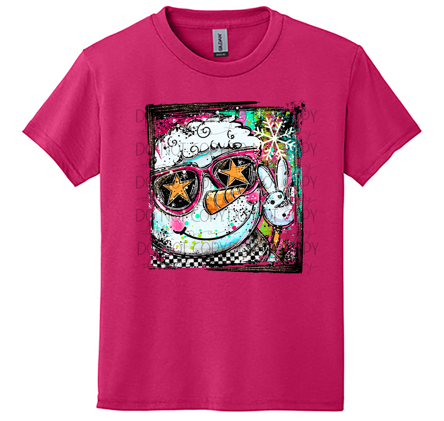 Youth Cool Snowman Selfie Christmas T-Shirt ☃️