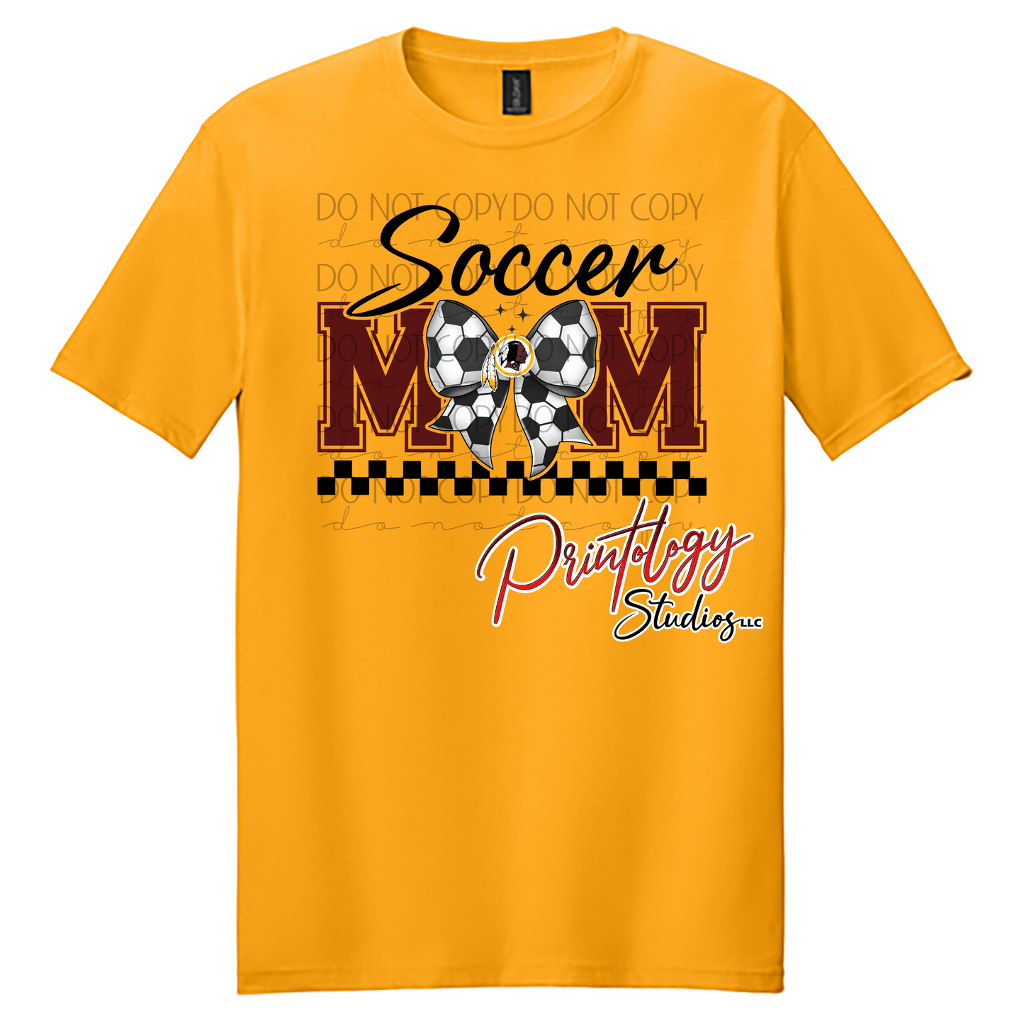 Warriors Soccer Mom Checkered Bow Tee