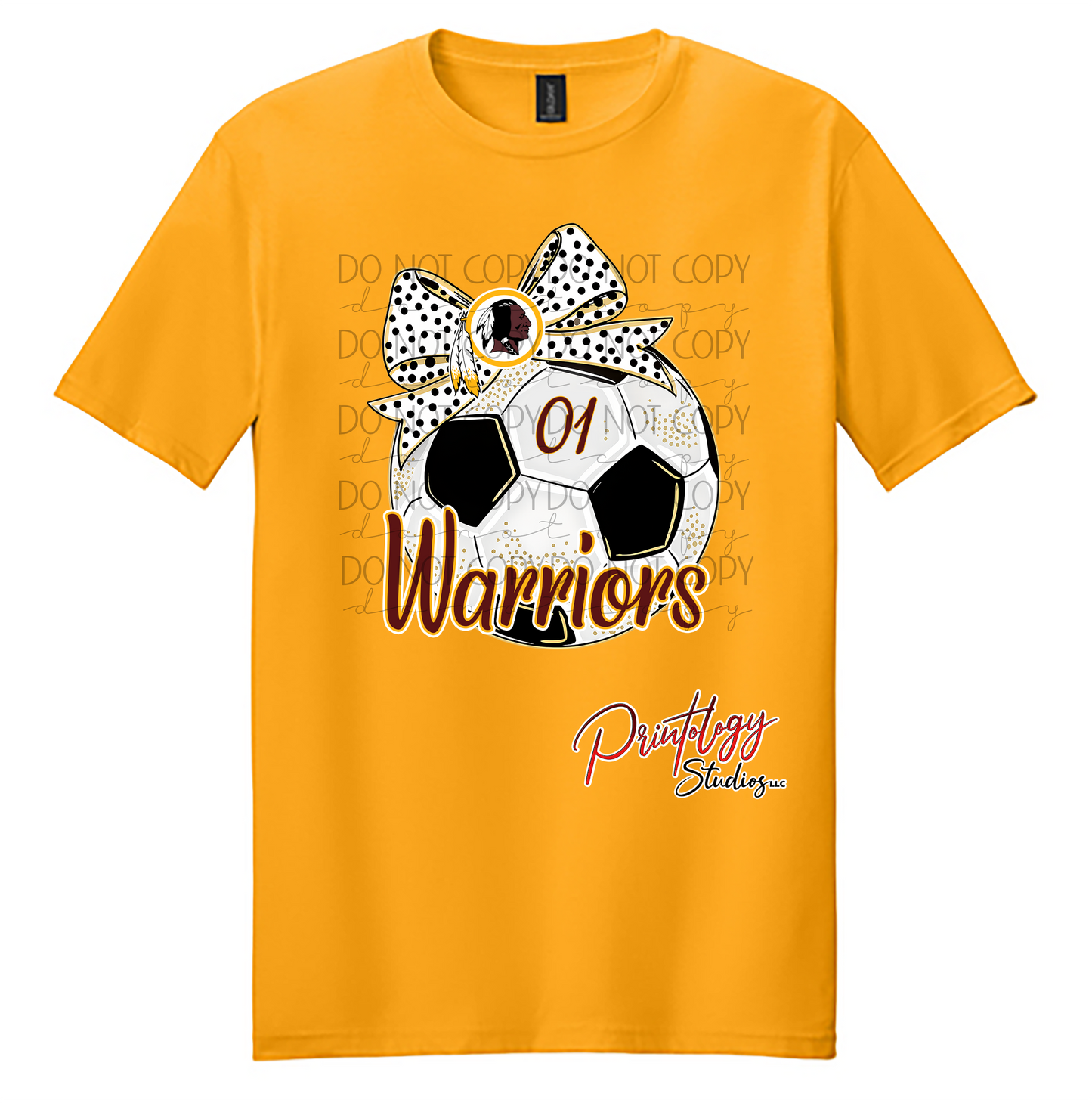 Personalized Warriors Soccer Bow Tee