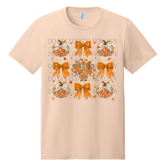 Pumpkins, Bows & Turkey Tee