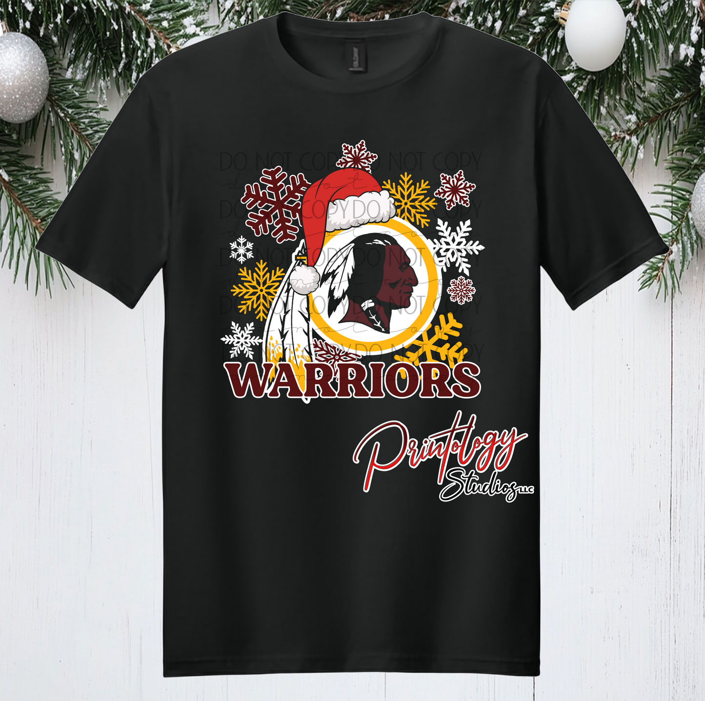 Warriors Christmas Snowflake Tee