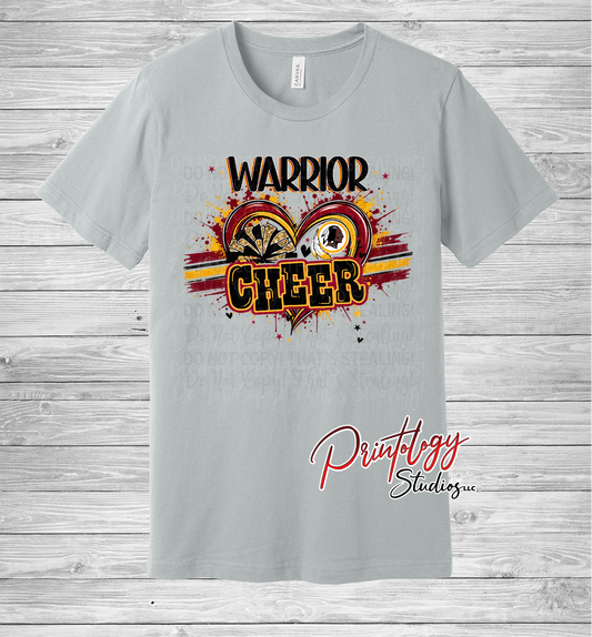 Warriors Splatter Heart & Stripes Cheer Tee