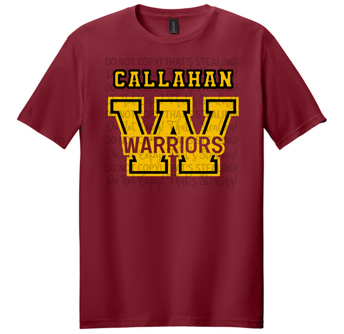 Callahan Warriors Tee - Bold Cardinal & Gold “W” Design