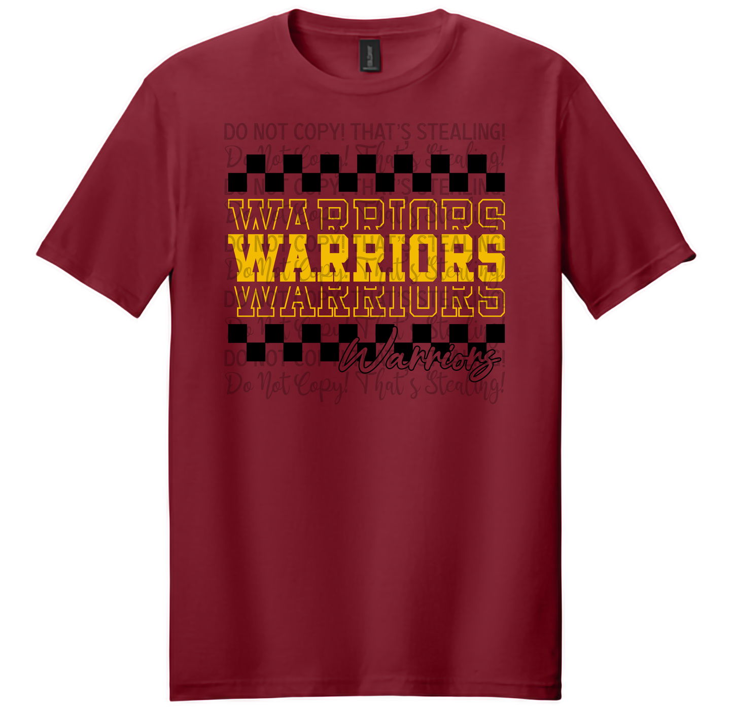 Warriors Checkered Multi-Text T-Shirt