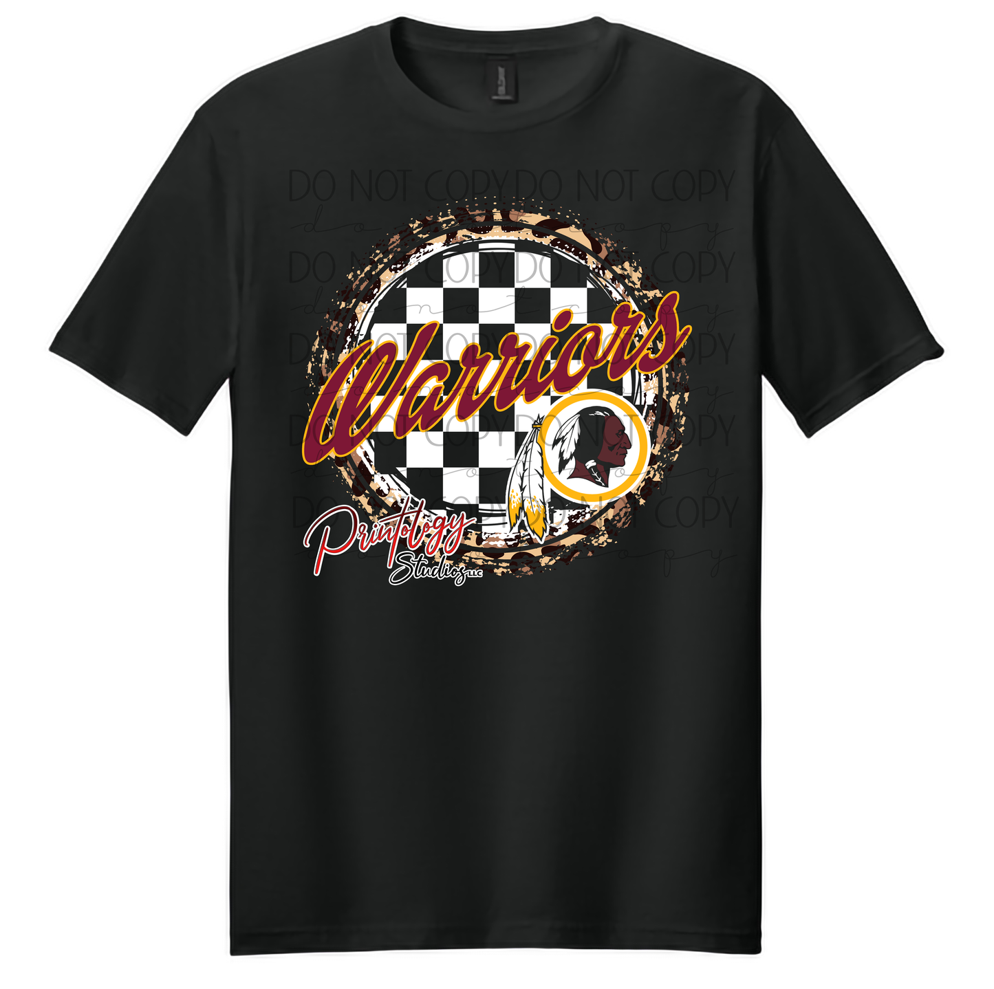Warriors Distressed Circle Tee – Bold Checkered