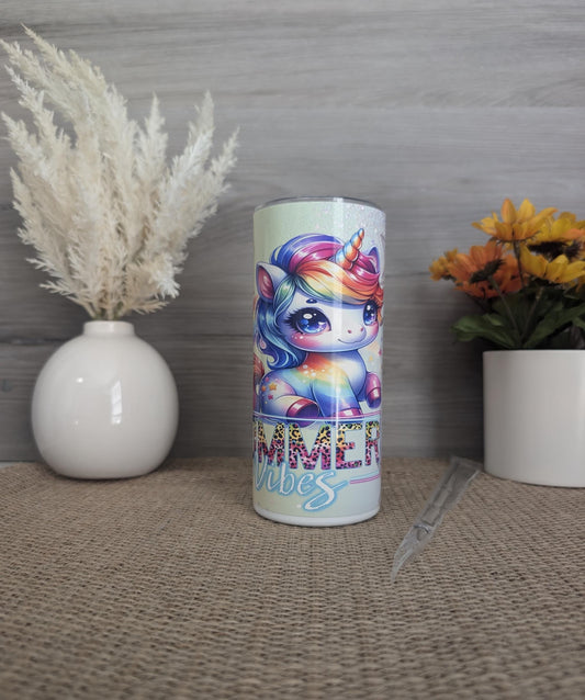 Summer Vibes Unicorn 15oz Tumbler