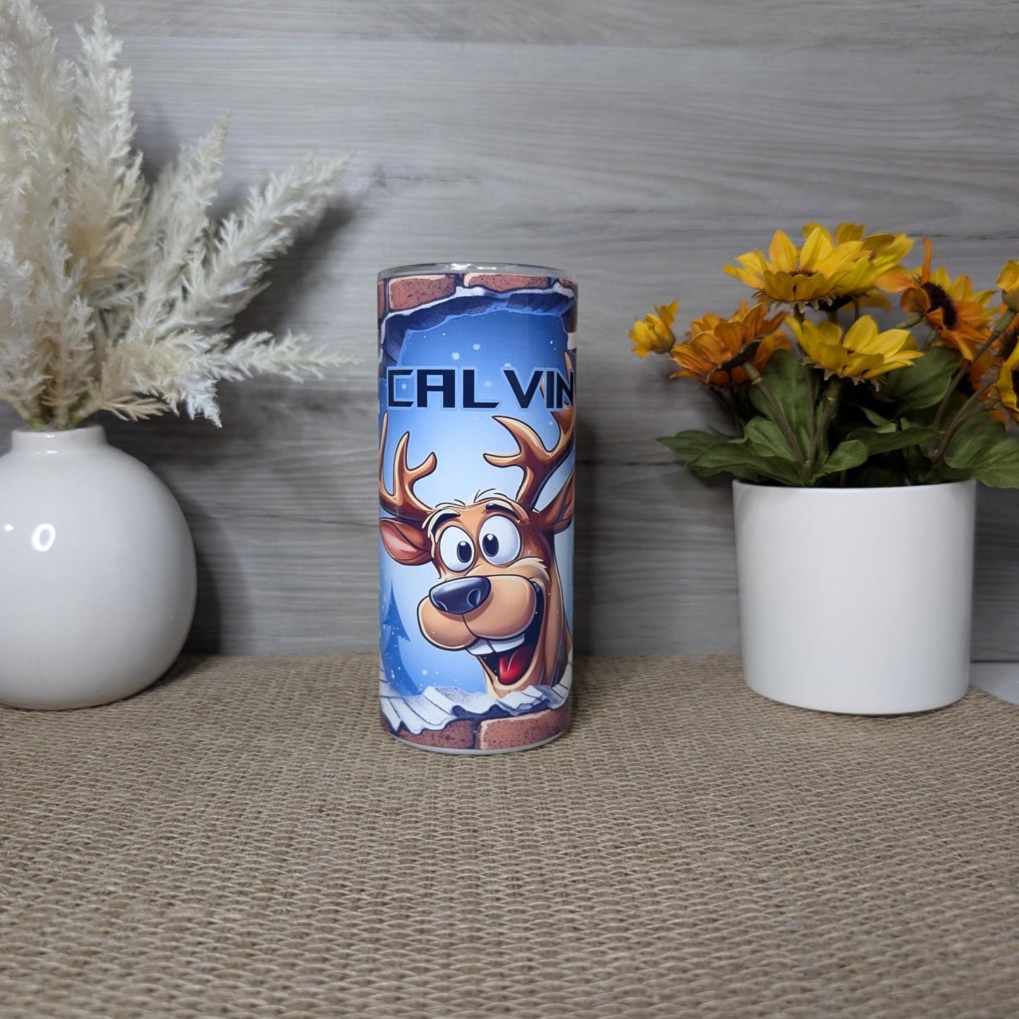 Personalized Reindeer Christmas Tumbler