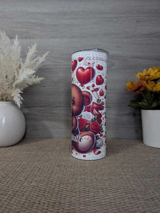 Personalized Teddy Bear Valentine Tumbler