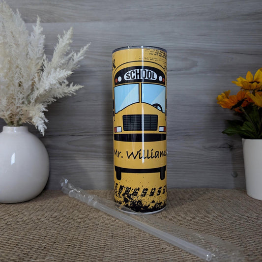 Personalized School Bus Tumbler