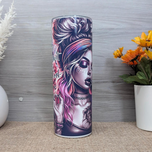 Gothic Glam Girl with Lion Tattoo