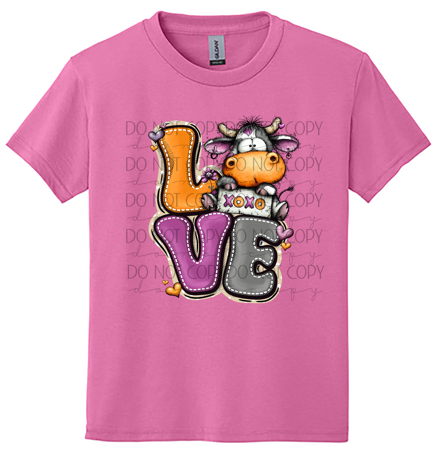 Youth LOVE Cow Valentine Shirt