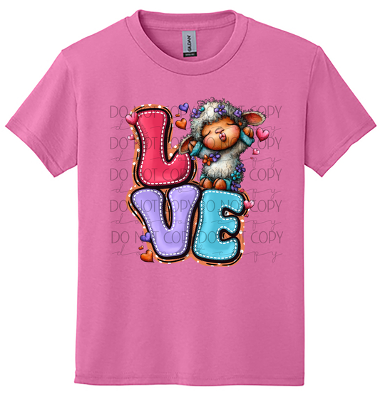 Youth LOVE Sheep Valentine Shirt