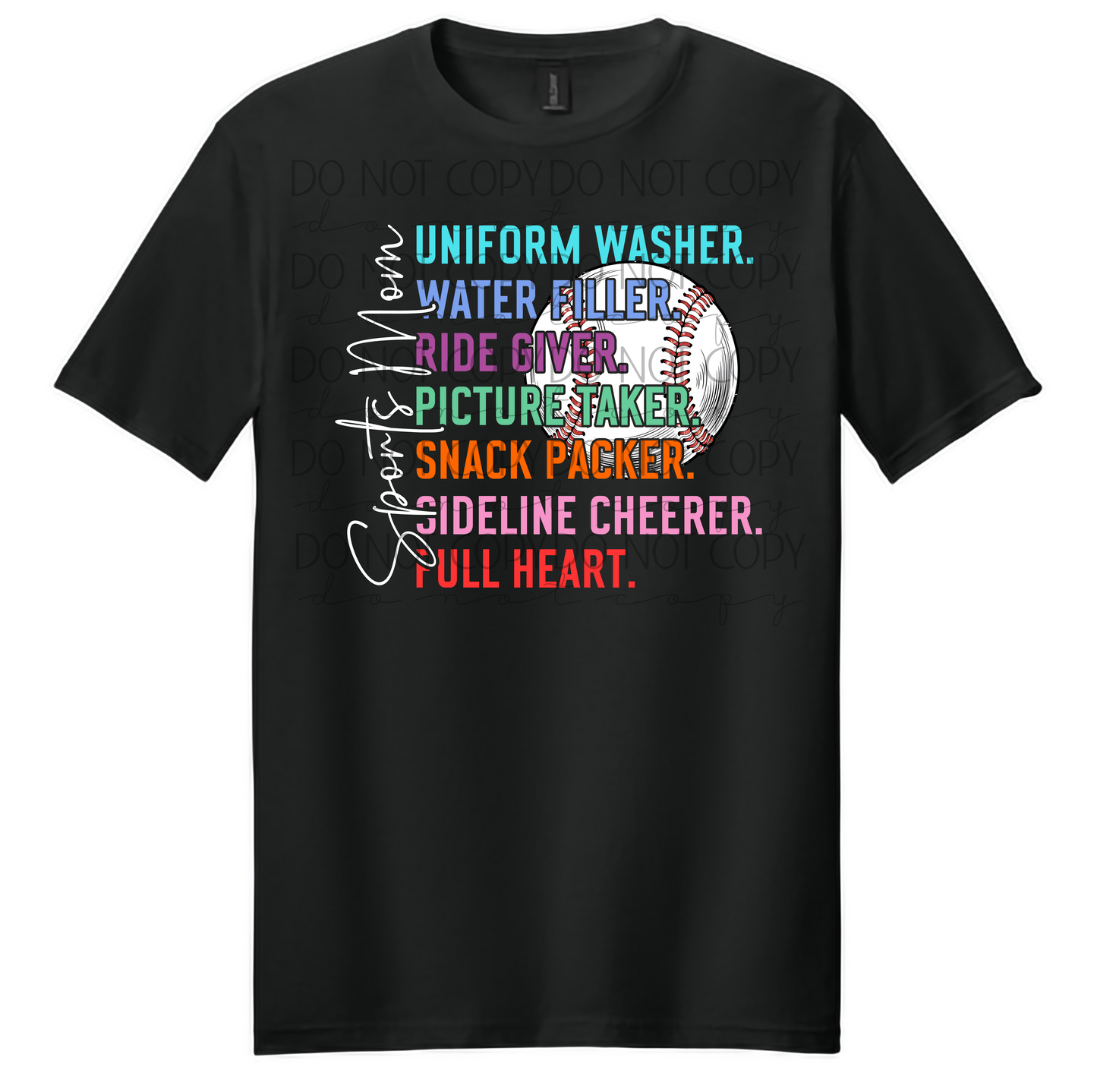 Sports Mom Tee – Colorful Baseball Design