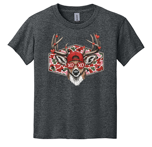 Youth Valentine Deer Shirt | XOXO Deer Graphic Tee