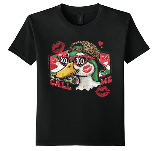 Youth Call Me XO Duck Valentine Shirt