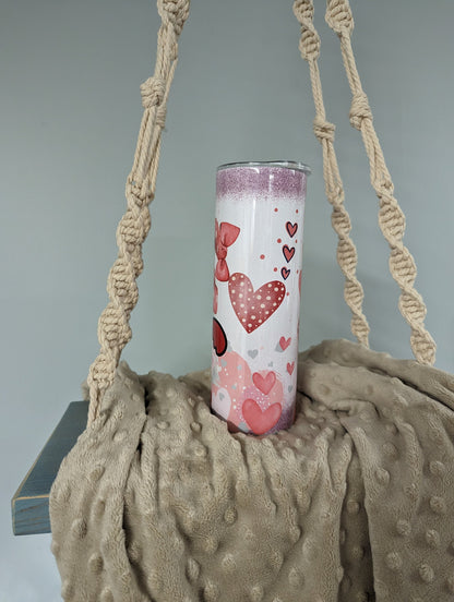 Personalized Valentine Gnome 20oz Skinny Tumbler