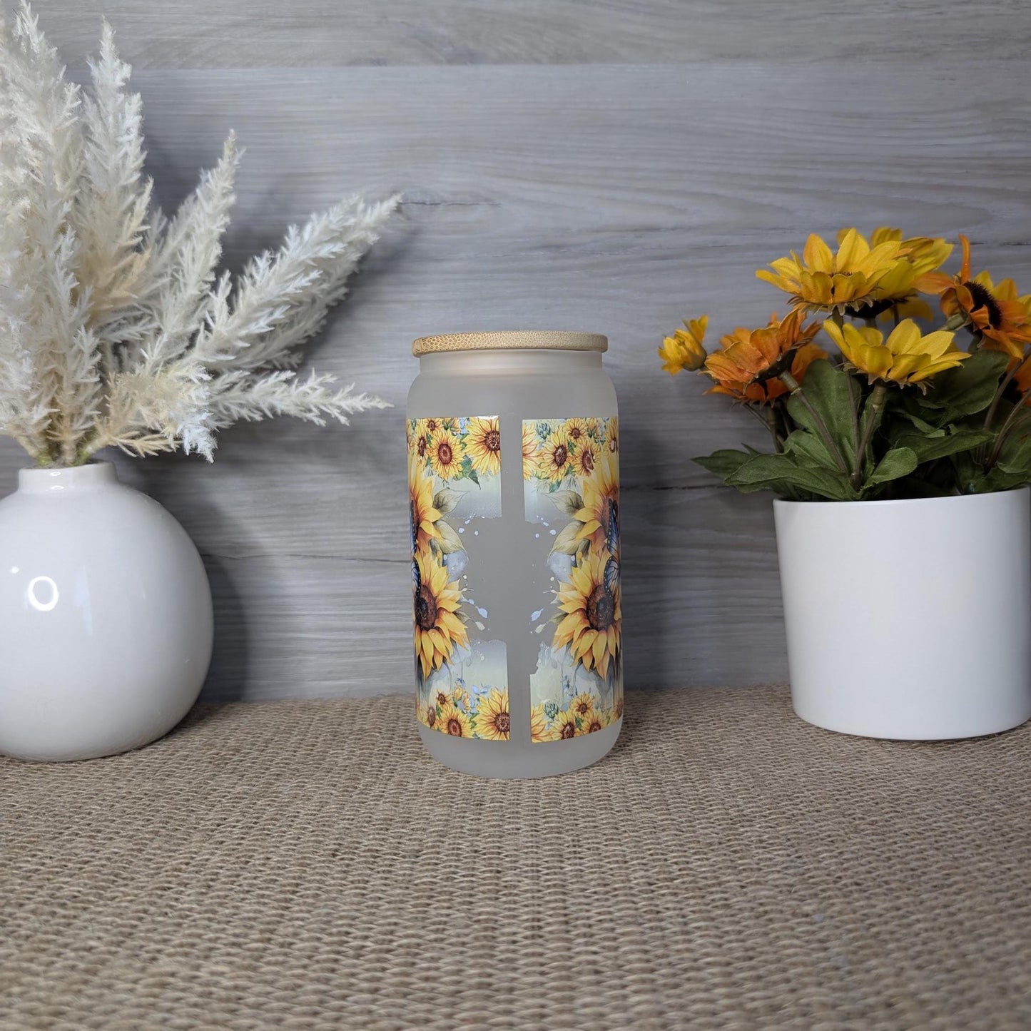 Cowboy Highland Cow 16oz Frosted Glass Can