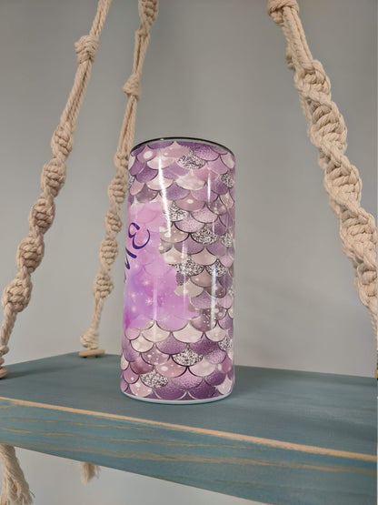 Personalized Mermaid Tumbler – 20oz Skinny Stainless Steel Cup
