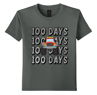 Youth 100 Days of School Shirt | Monster Truck 100th Day Tee