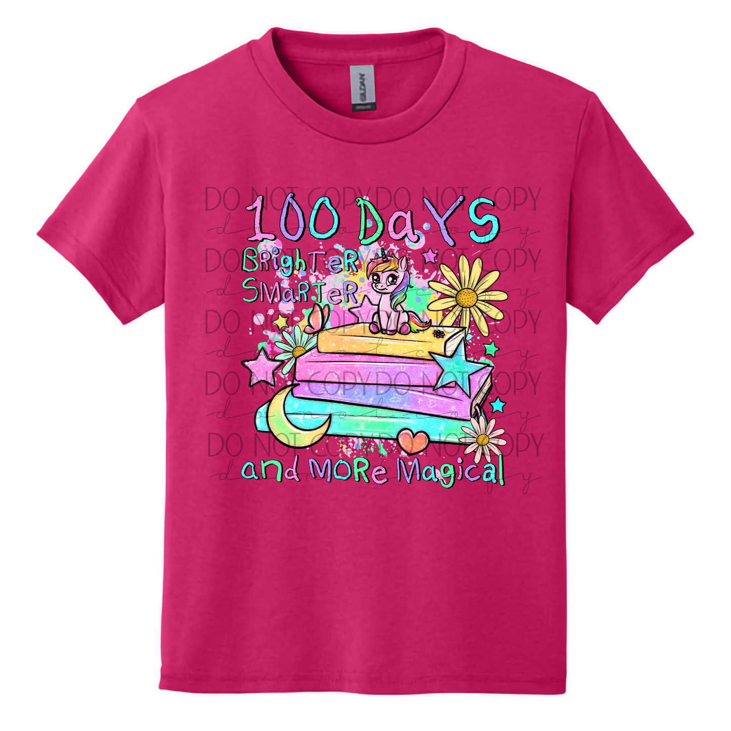 Youth - 100 Days Brighter, 100th Day of School Unicorn Shirt