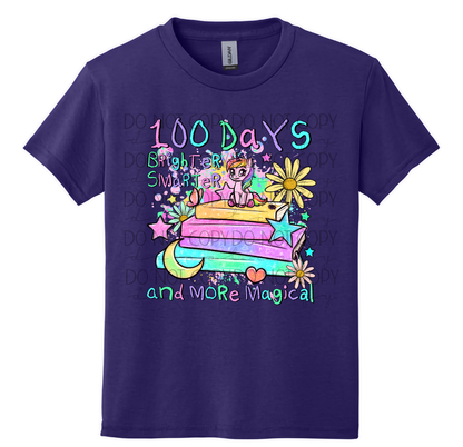 Youth - 100 Days Brighter, 100th Day of School Unicorn Shirt