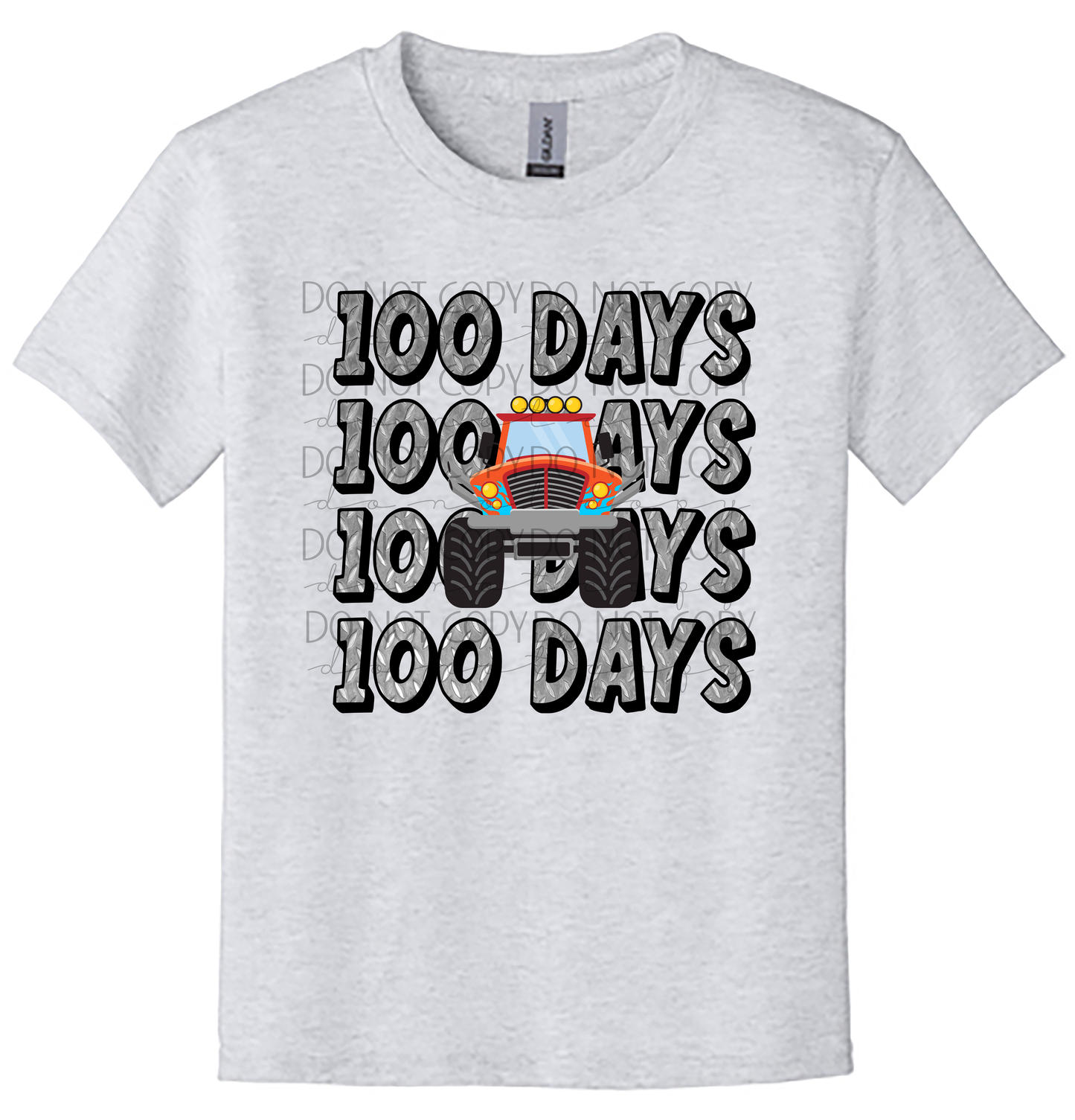 Youth 100 Days of School Shirt | Monster Truck 100th Day Tee
