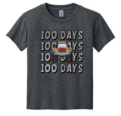 Youth 100 Days of School Shirt | Monster Truck 100th Day Tee