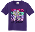 Youth - 100 Days of School Shirt | Colorful Pencil & Bow Design